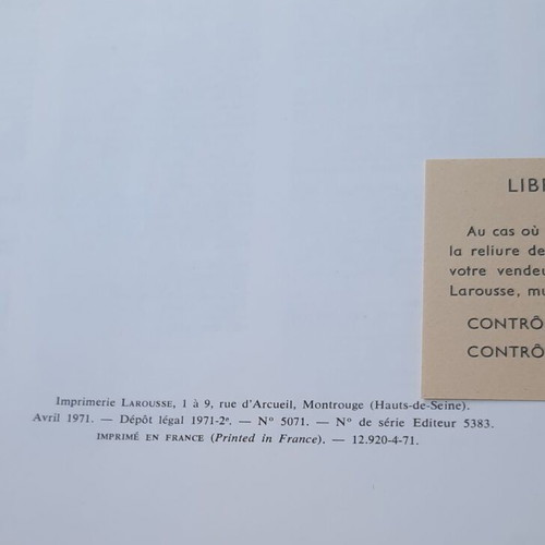 Histoire de la France book used, French language, Larousse 1971 edition