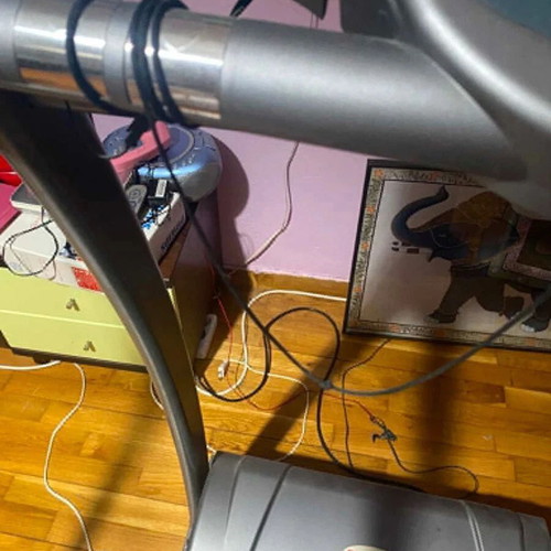 Power treadmill used with LCD console and emergency stop button