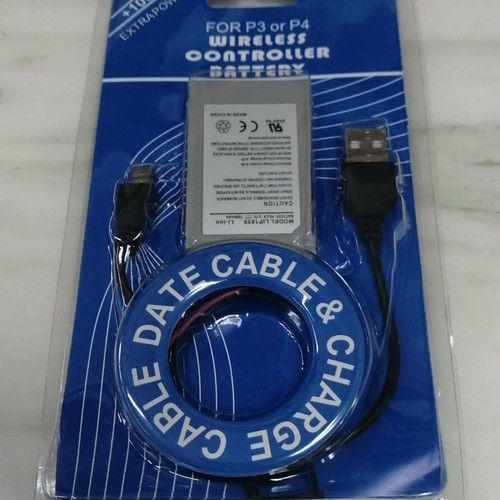 Rechargeable battery pack with charging cable for PS3-PS4 controllers new
