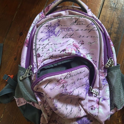 Polo school backpack like new, pink with designs and back support