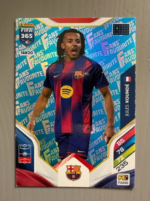 Jules Kounde Barcelona FAN20 Blue Panini FIFA Adrenalyn 365 2025-26 used