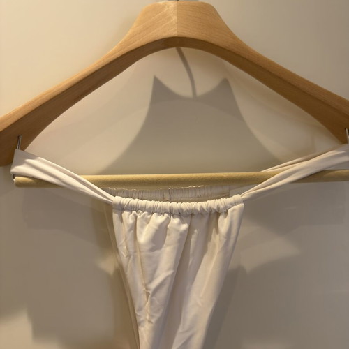 White bikini bottom size S M new