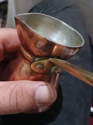 Brazita Copper Briki No 4 used, handmade, vintage collectible