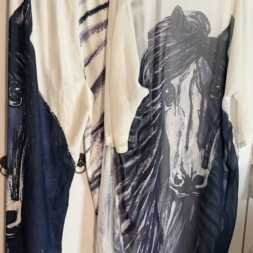 Set M long cover up and pants like new with amazing patterns