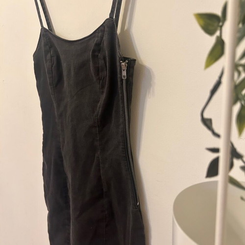 Mini black denim dress H&M new, size S