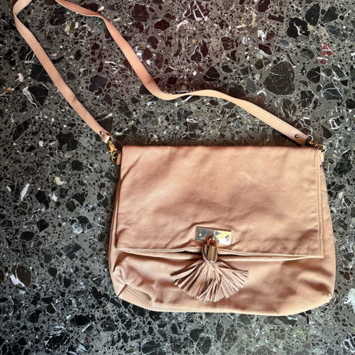 Zara leather shoulder bag pink like new