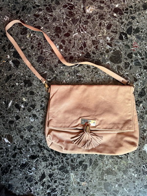 Zara leather shoulder bag pink like new