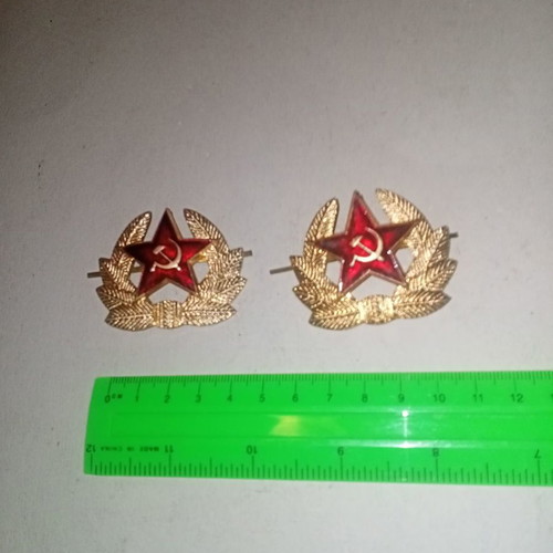 Military hat insignia 1970, set of 2 pieces
