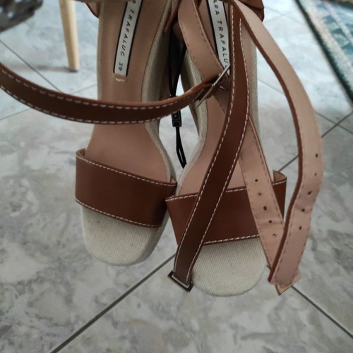 Zara platform sandals new, brown, size 39