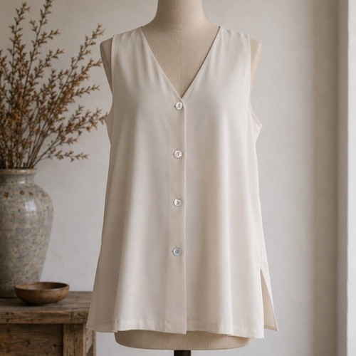 Mia sleeveless blouse like new, size 48, white