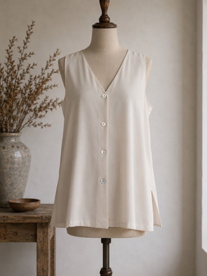 Mia sleeveless blouse like new, size 48, white