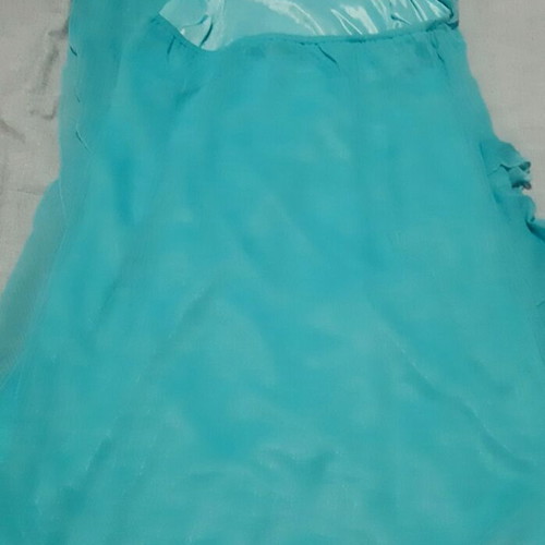 Organza dress turquoise backless with ruffles new