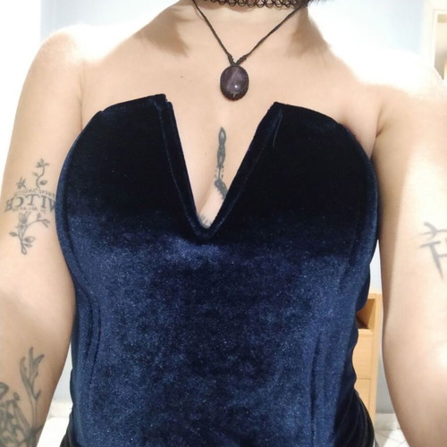 Velvet bodysuit new dark blue