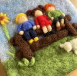 Handmade wool wall art for nursery