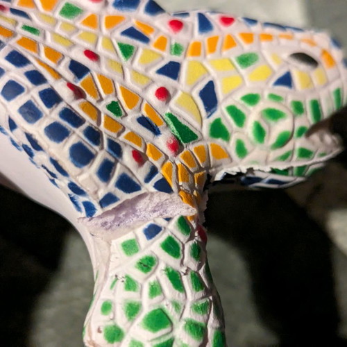 Anti stress ball Gaudi lizard used with defect