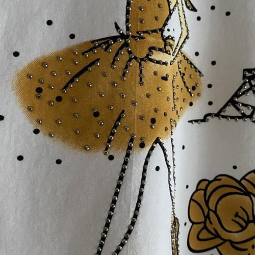 Evis women's T-shirt S/M with Paris ballerina design, like new
