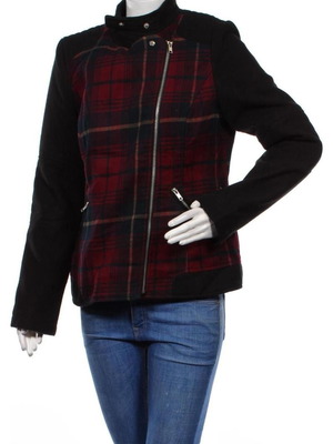 Tartan μπουφάν size L σαν καινούργιο, ζεστό biker με τσέπες