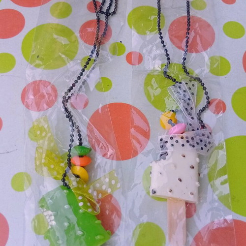 Children's necklaces nickel free ice cream, new, handmade Greek Kostibas