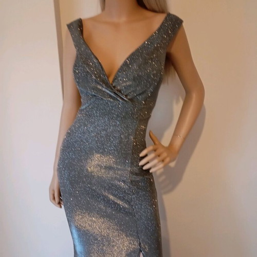 12€ New silver glitter long dress