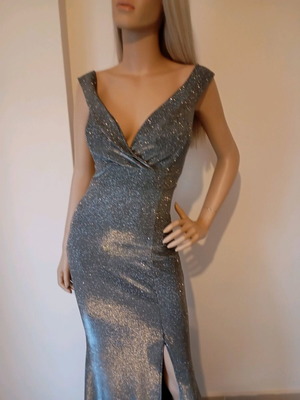 12€ New silver glitter long dress