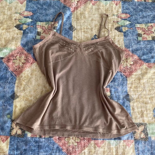 Vintage beige top Sarah Lawrence new, cotton 2000s