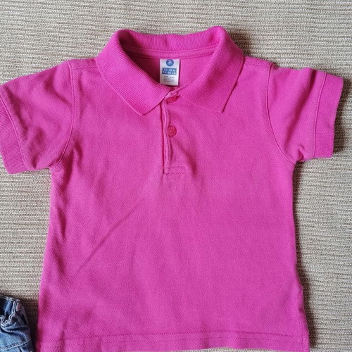 Boy's polo shirt and denim shorts set 12-18 months