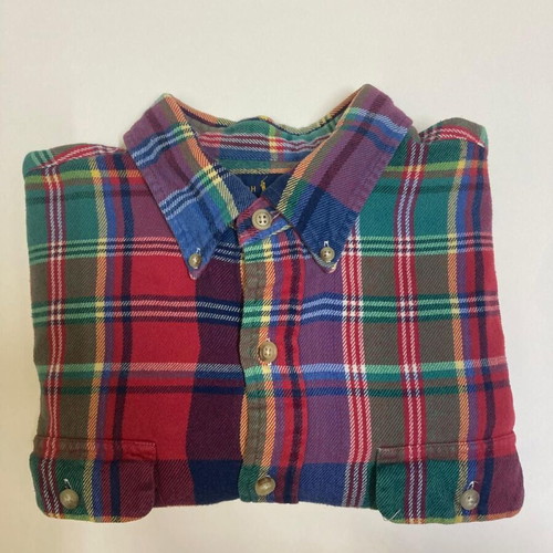 Ralph Lauren 90s flannel shirt XL, colorful block pattern, long sleeve