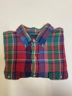 Ralph Lauren 90s flannel shirt XL, colorful block pattern, long sleeve