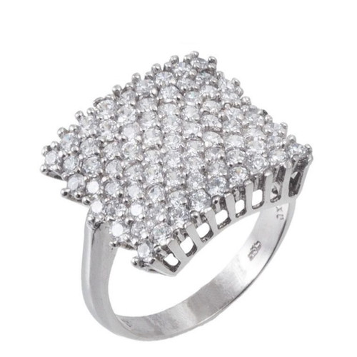 White gold ring 14 carat with zircon, size 17, like new