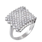 White gold ring 14 carat with zircon, size 17, like new