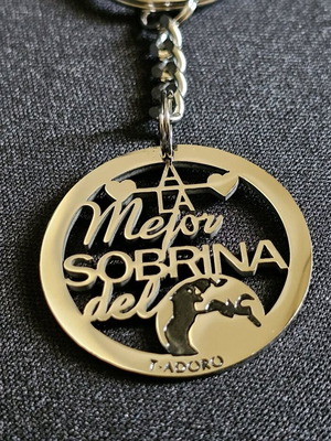 Ατσάλινο μπρελόκ Sobrina καινούργιο, ασημί
