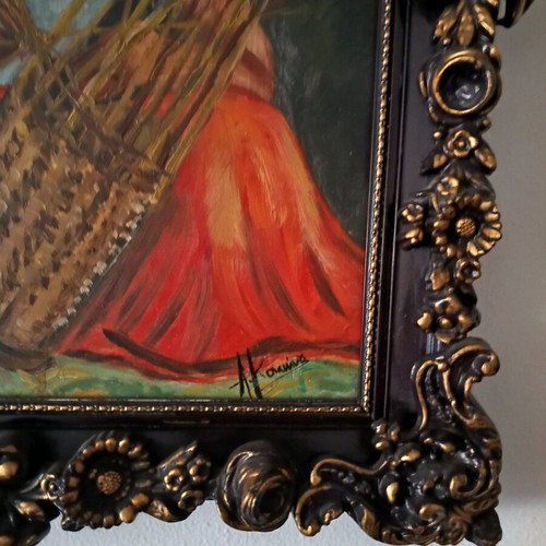 Signed painting like new in wooden frame from the 1970s