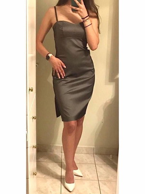 Pencil dress used, grey, size S