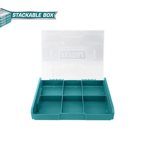 Total plastic tool organizer box 6 compartments 34x25x6cm new
