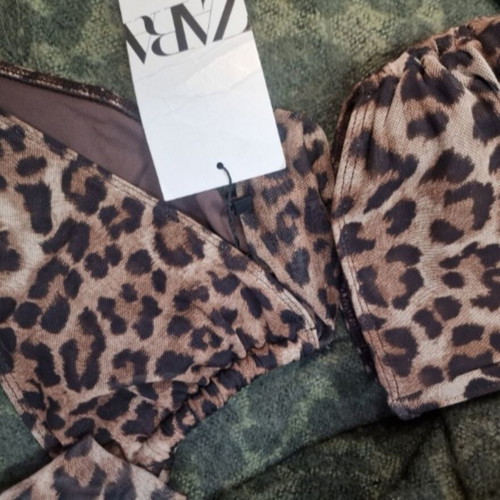 Zara leopard print swimsuit size S new