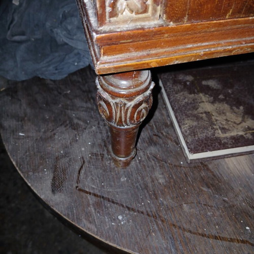 Vintage nightstands used, set of 2, solid wood with marquetry