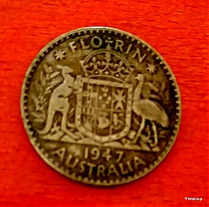 SILVER  FLORIN AYΣΤΡΑΛΙΑΣ 1947