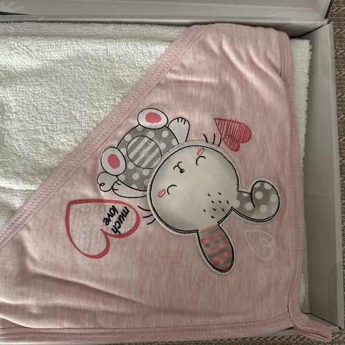 Evita Baby Towel and Bath Mitt New