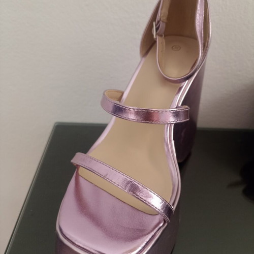 InShoes platform sandals pink metallic 12.5cm new