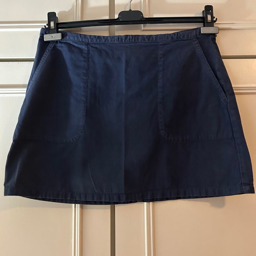 Sisley Mini Skirt Size 44 Dark Blue 100% Cotton Like New