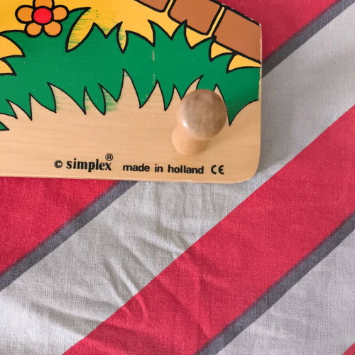 Simplex Wooden Children's Wall Hanger with 3 Hooks like new