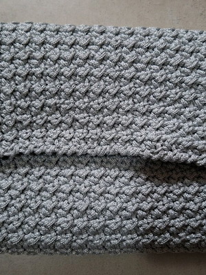 Handmade knitted gray open bag new