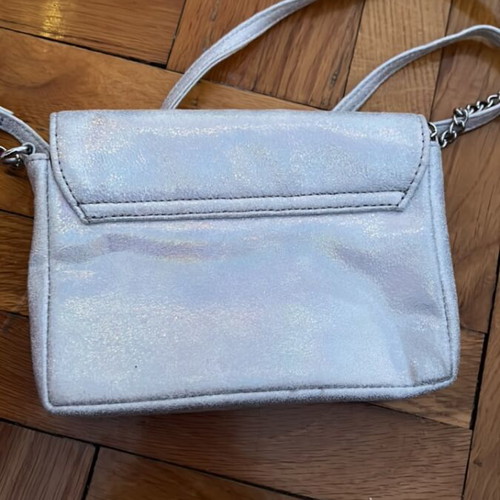 Silver crossbody bag like new, disco style for night out