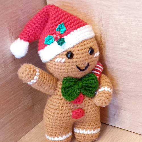Gingerbread Man Amigurumi Christmas Figure Handmade, new