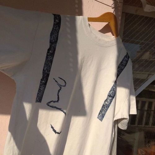 T-shirt white hand printed, like new, size L