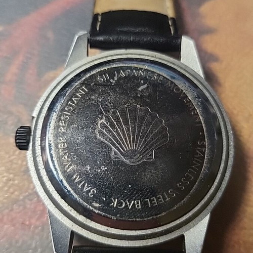 Shell watch used, men's, black, battery needed
