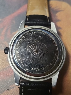 Shell watch used, men's, black, battery needed
