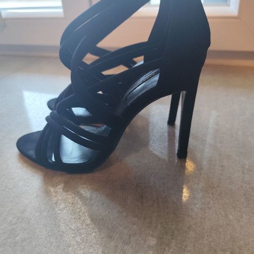 Zara basic black high heel sandals size 37