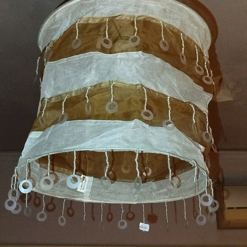 Ceiling light fabric cotton 100% beige and light chocolate new