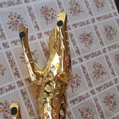 Decorative gold jaguar 40 cm, new